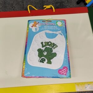 Care Bears Good Luck Bear Baby Bib - Green and White